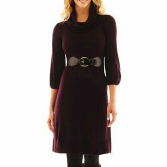 Alyx Dresses & Skirts - ALYX Cowl Neck Sweater Dress Eggplant Purple L